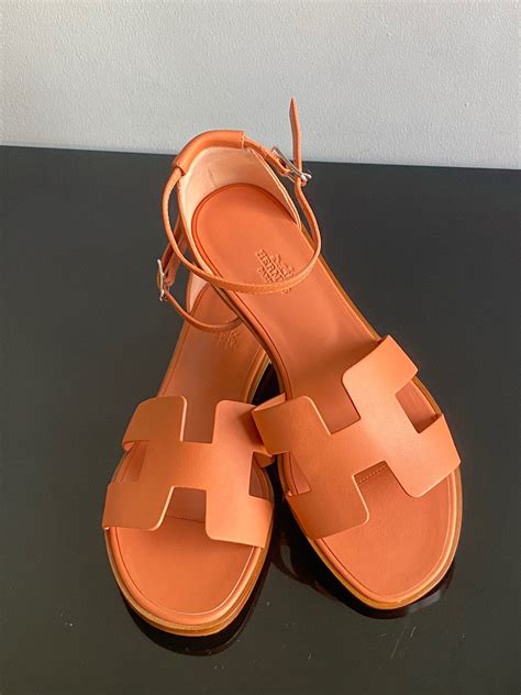 hermes brown sandals|hermes sandals with ankle strap.